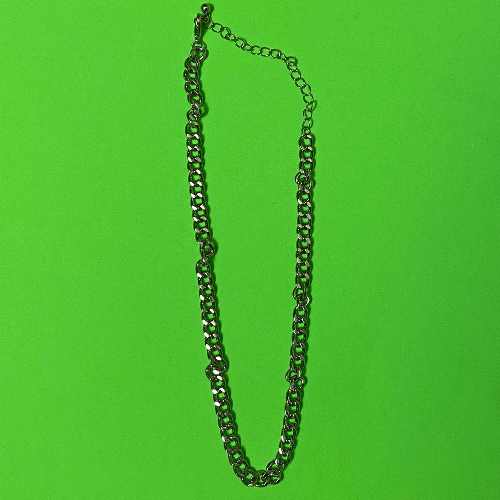 Unisex Silver Plain Chain Necklace